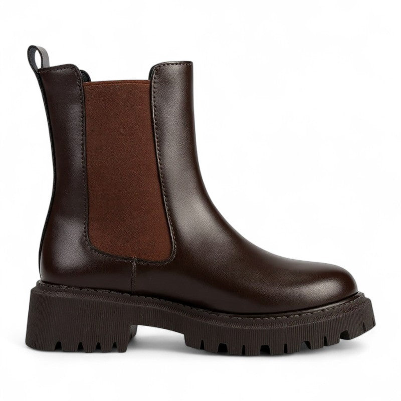 Cynthia - Botines de Montar Chelsea Mujer Negras Suela Gruesa