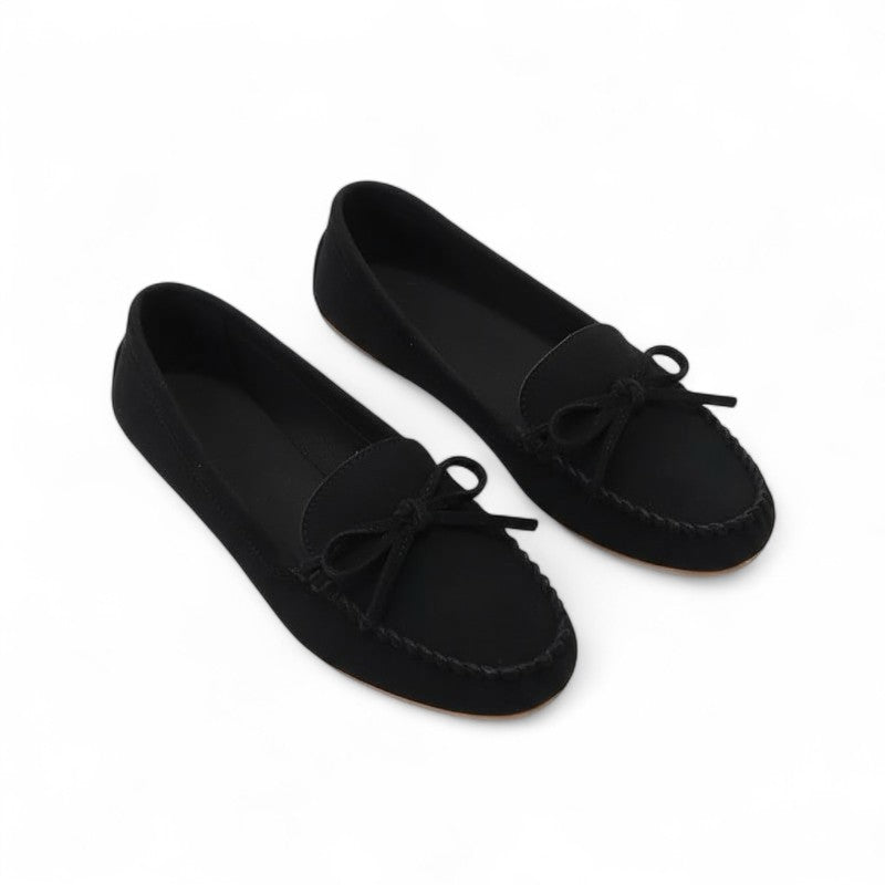 Kaly - Mocasines Mujer De Ante Con Lazo Confort Ligero