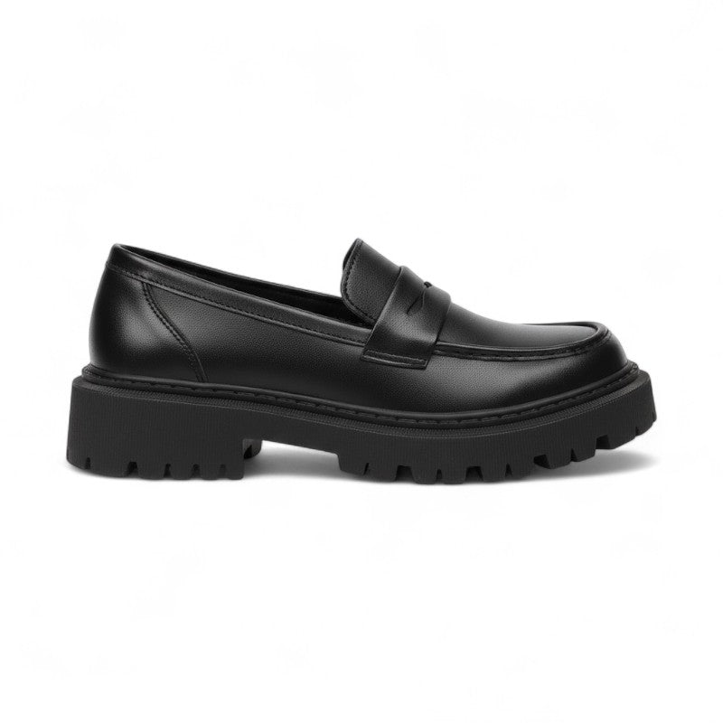 Eliane - Mocasines Mujer Negro Suela de Cuña Y Diseño Minimalista Elegante