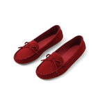 Kaly - Mocasines Mujer De Ante Con Lazo Confort Ligero