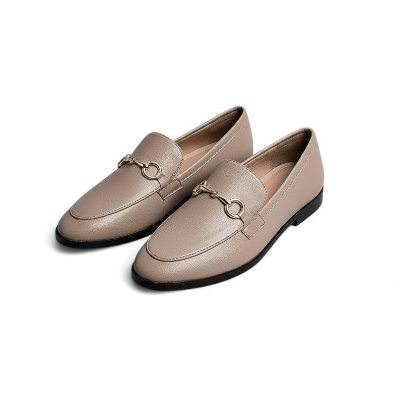 Hivy - Mocasines Mujer Flexible Detalle de Bocado Plateado