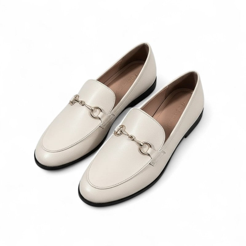 Hivy - Mocasines Mujer Flexible Detalle de Bocado Plateado