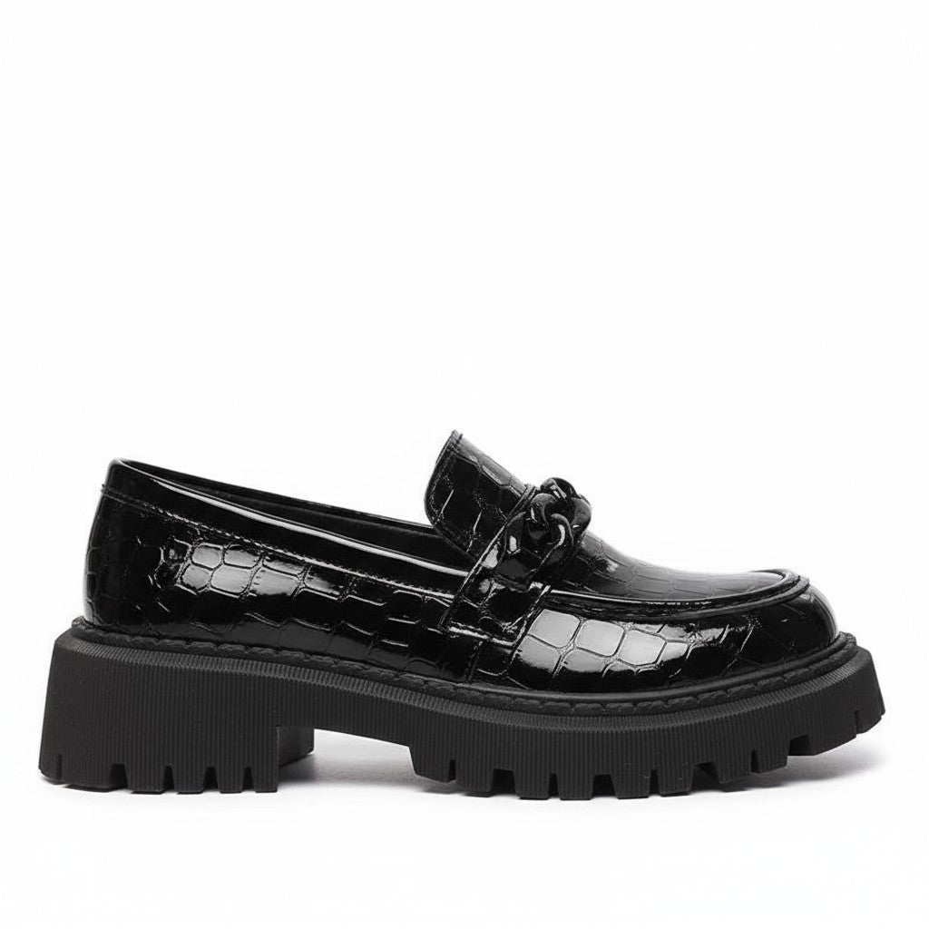 June - Mocasín Estilo Cocodrilo de Charol