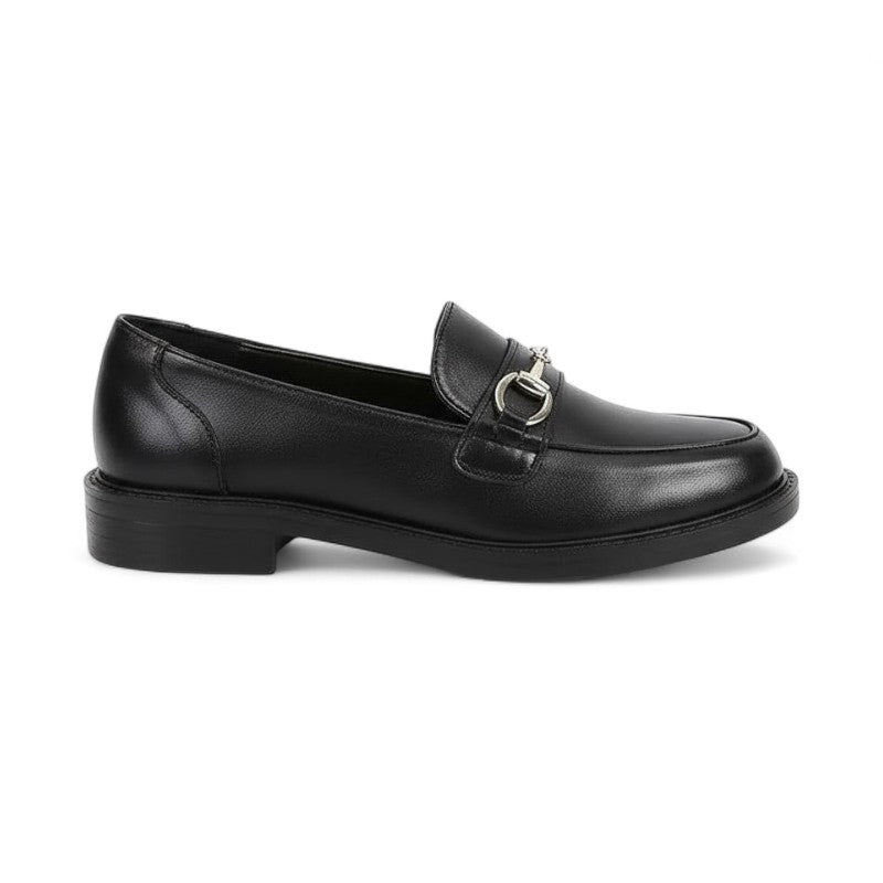 Dona - Mocasín Mujer Mate Tacón Bajo con Detalle Metálico
