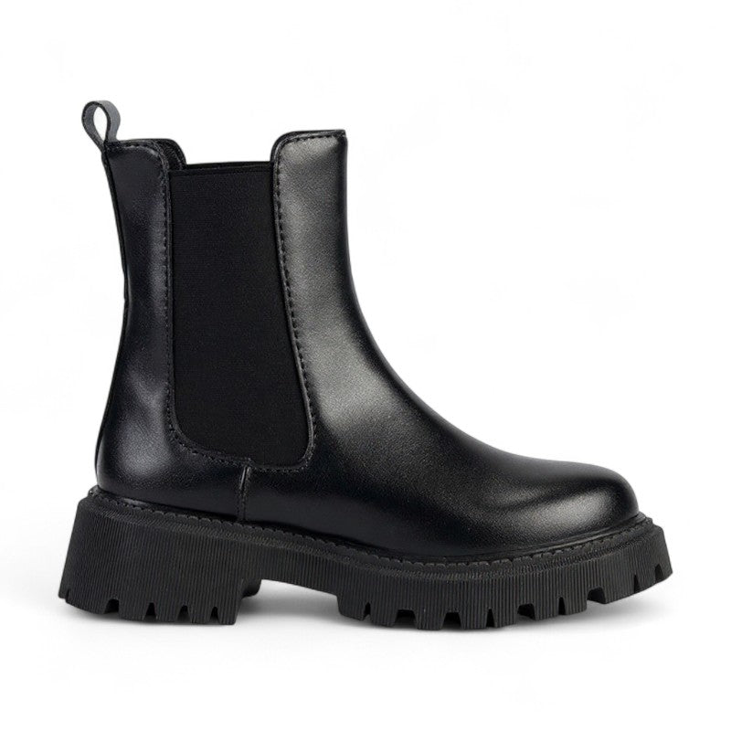 Cynthia - Botines de Montar Chelsea Mujer Negras Suela Gruesa