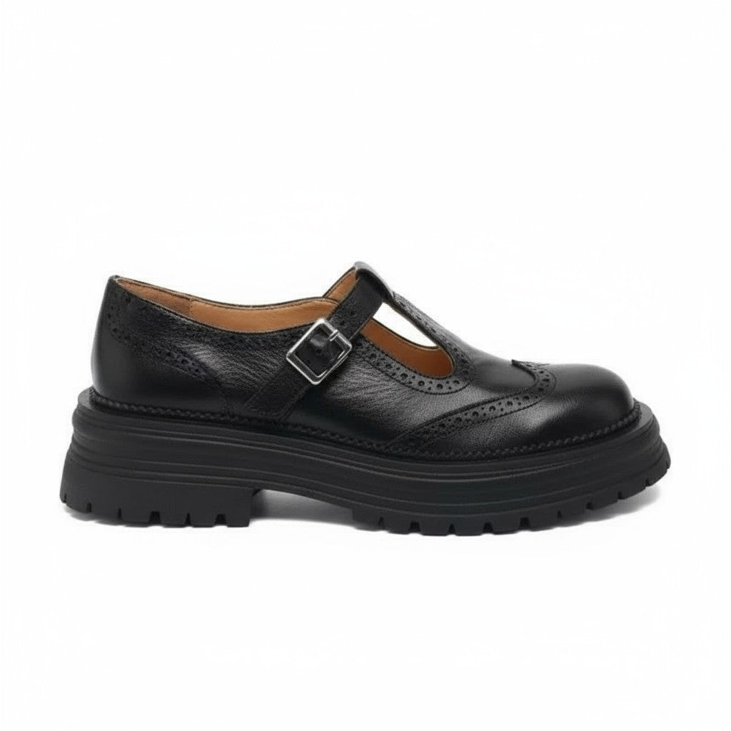 Mary - Mocasín de Piel Vintage de Cuña