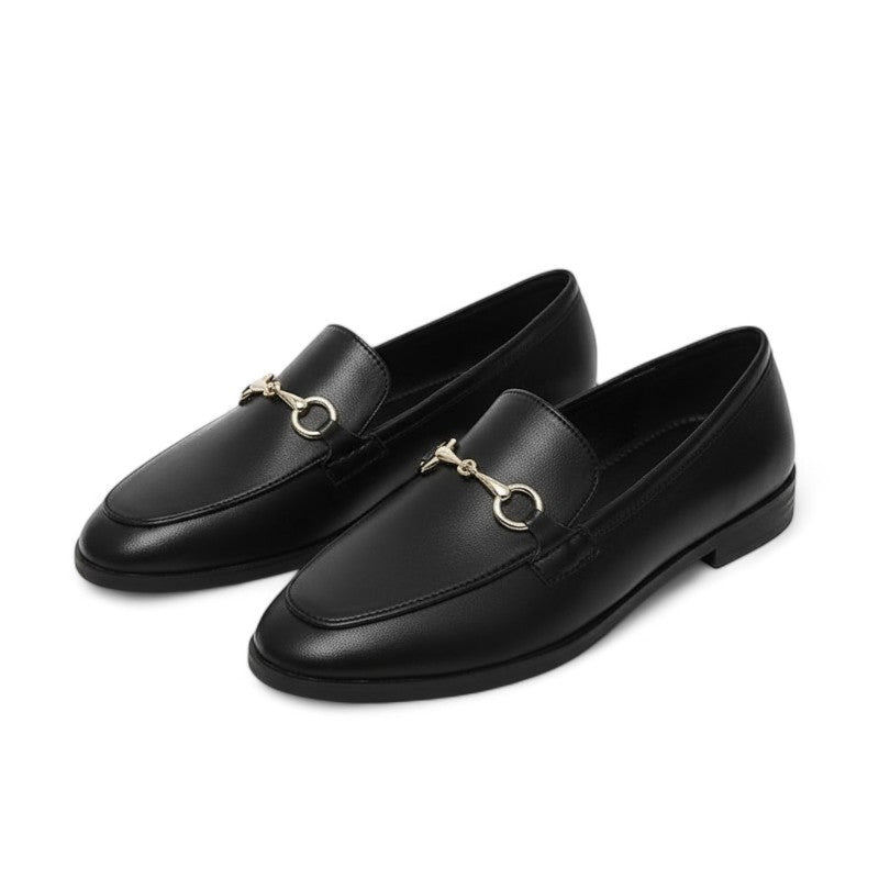 Hivy - Mocasines Mujer Flexible Detalle de Bocado Plateado