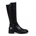 Athea - Botas de Montar Mujer Negras Elegante con Hebilla Metálico