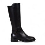 Athea - Botas de Montar Mujer Negras Elegante con Hebilla Metálico