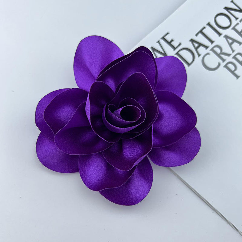 Broche de Flor de Tela Satinada Combinable