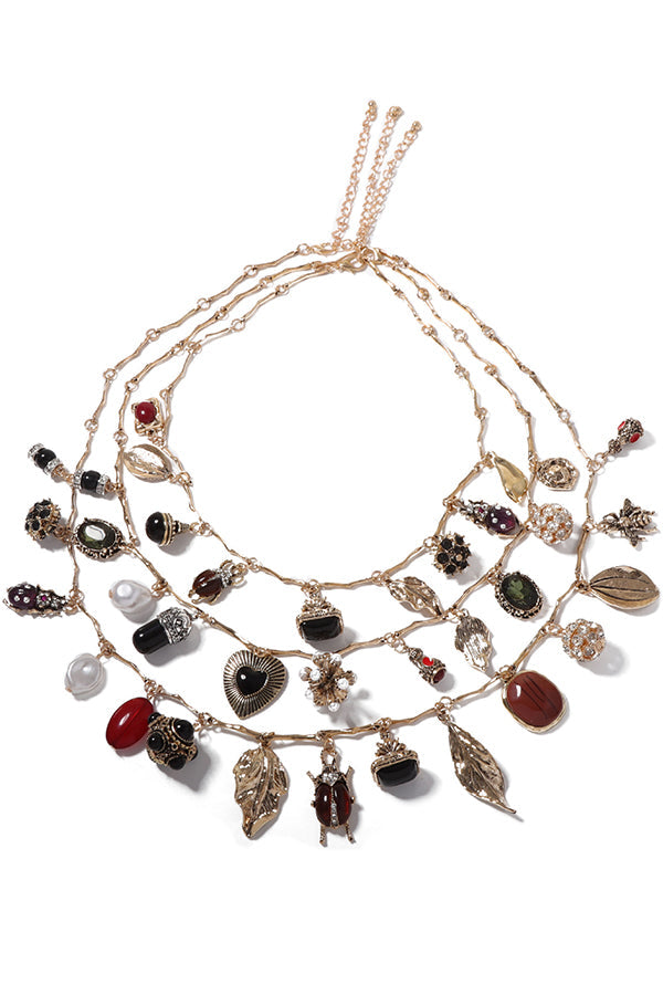 Collar Vintage de Colgante de Forma Irregular en Varias Capas