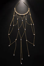 Diadema de Malla con Perlas y Borlas