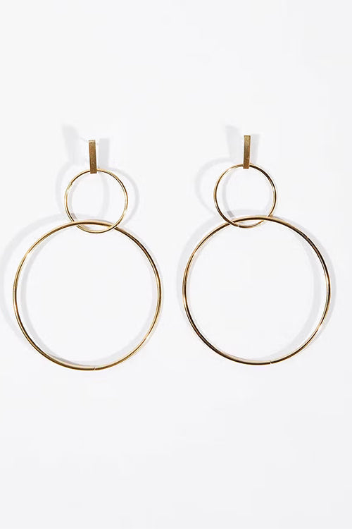 Pendientes Colgantes de Doble Aro