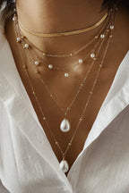 Collar Vintage de Cadena con Perlas de Imitación