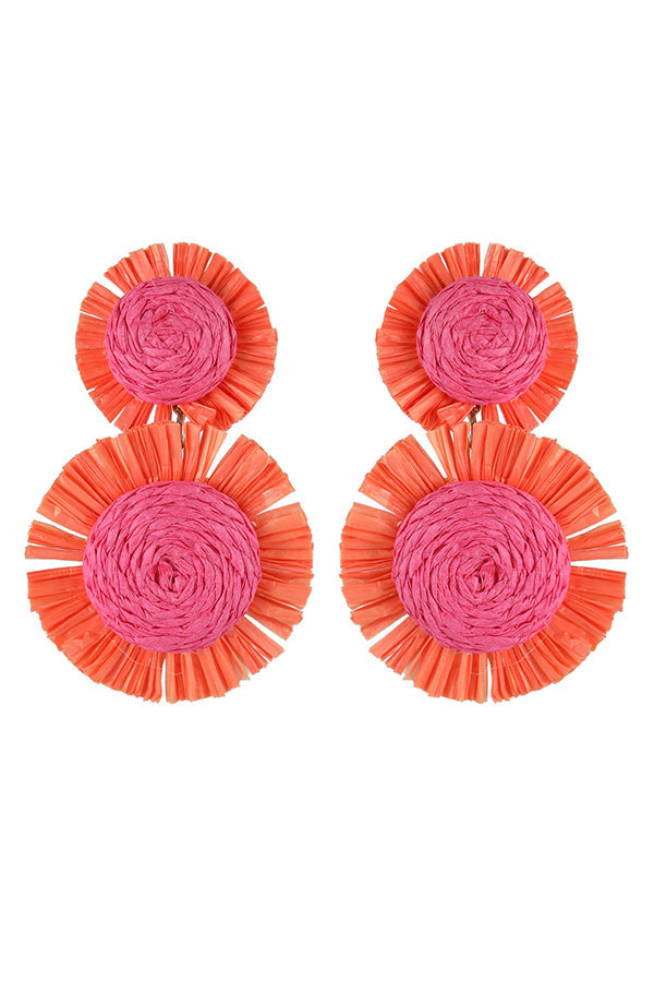 Pendientes Florales Tejidos a Mano Estilo Resort