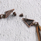 Pendientes Retro de Hoja y Concha con Borla Larga