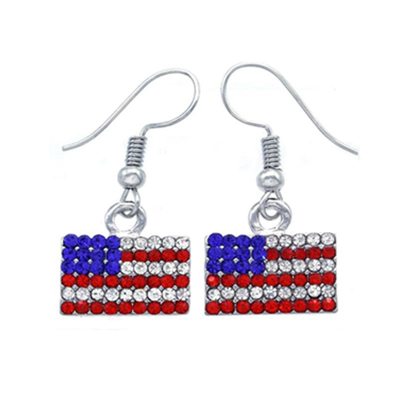 Pendientes del Día de la Independencia con Bandera Americana