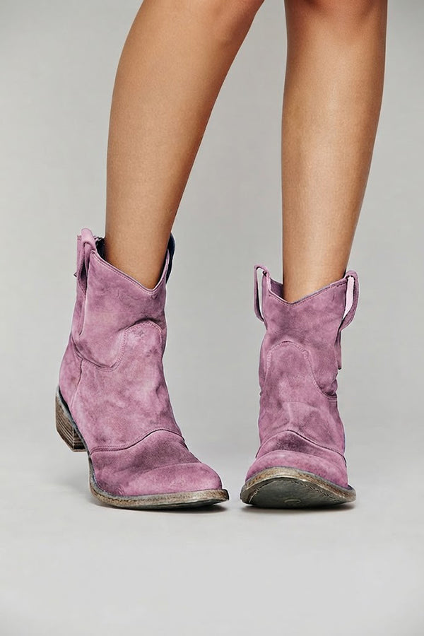 Botines de Ante Sintético con Tacón Bajo