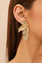 Pendientes de Botón con Forma de Hoja Estilo Vintage