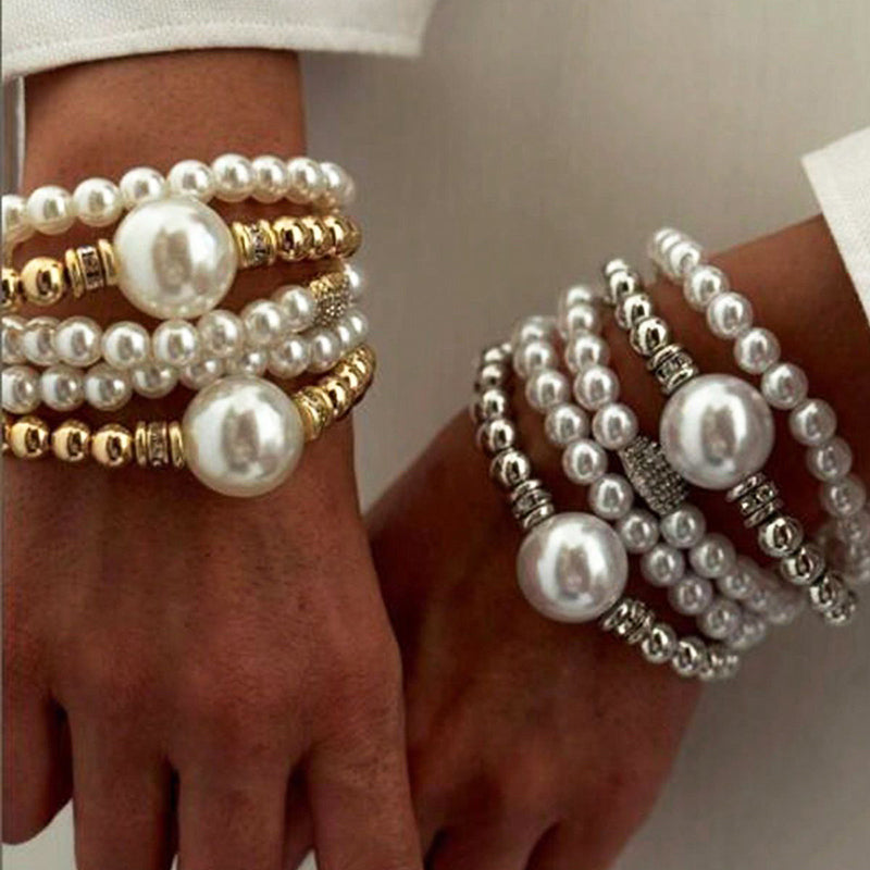 Pulsera Sencilla y Versátil de Cuentas de Perlas