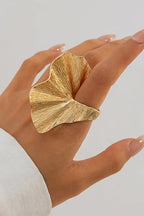 Anillo de Aleación con Forma de Hoja de Ginkgo