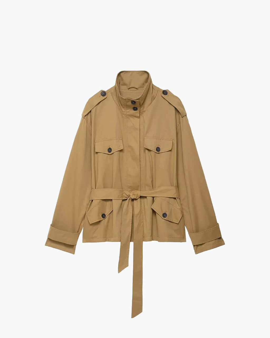 Ellie Conjunto chaqueta con cuello alto y skort con cinturón