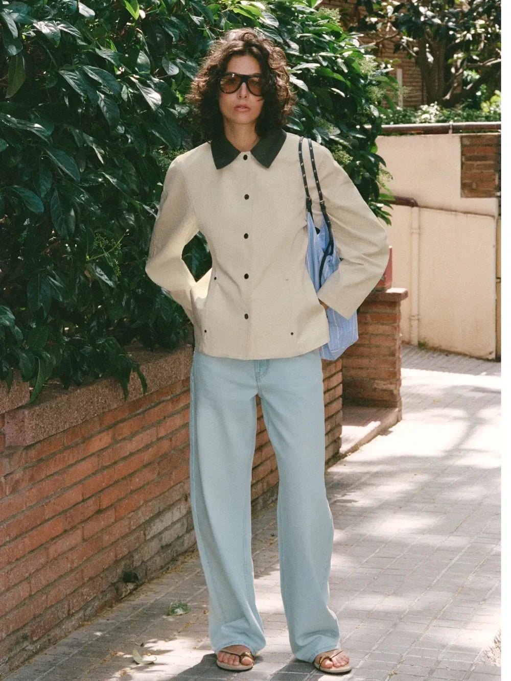 Chaqueta Emily con cuello contraste y peplum