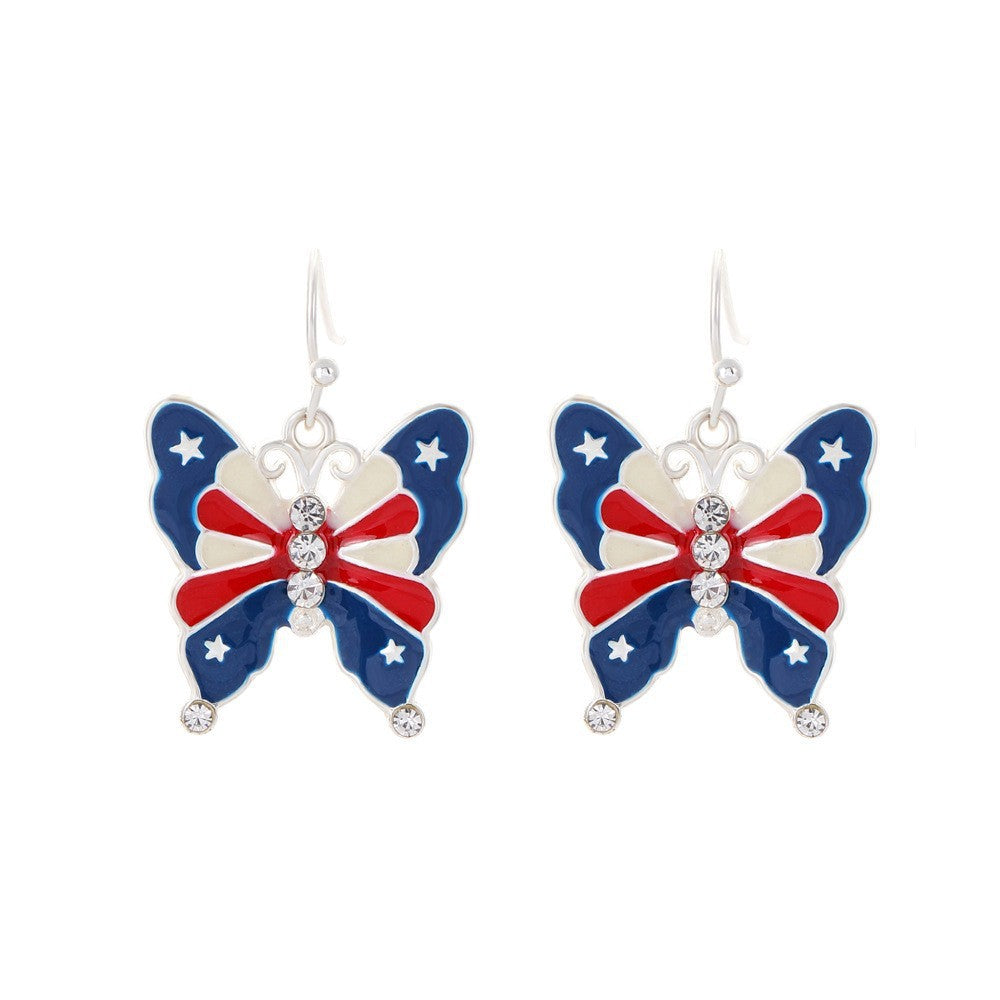 Pendientes del Día de la Independencia con Bandera Americana
