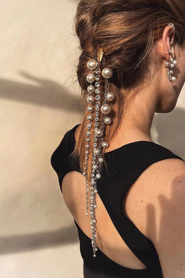 Complemento de Pelo con Cadena de Serpiente y Brillantes
