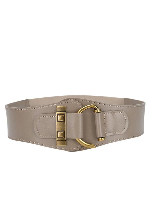 Cinturón Ancho de Piel Estilo Retro Ajustado a la Cintura