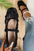 Zapatos Planos Informales de Puntera Cuadrada Rosas
