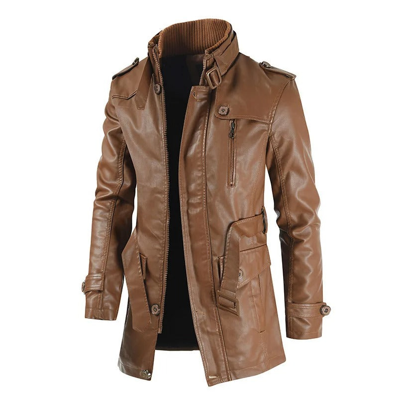 Chaqueta de cuero larga para hombre | Estilo único