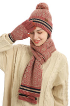 Conjunto de Gorro, Bufanda y Guantes de Punto para Invierno