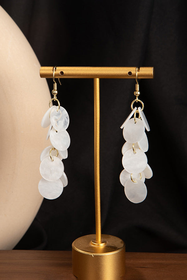 Pendientes de Concha con Borlas Estilo Resort, Multicolor