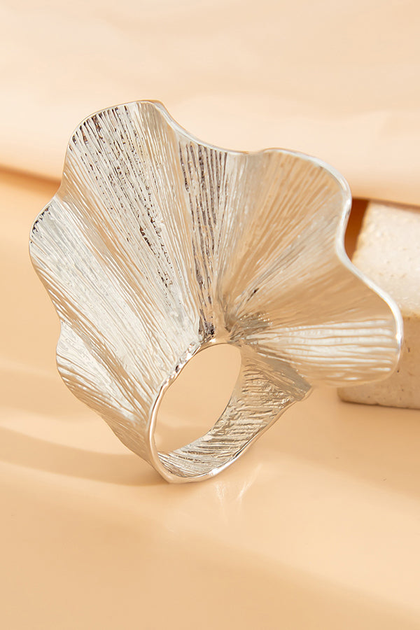 Anillo de Aleación con Forma de Hoja de Ginkgo