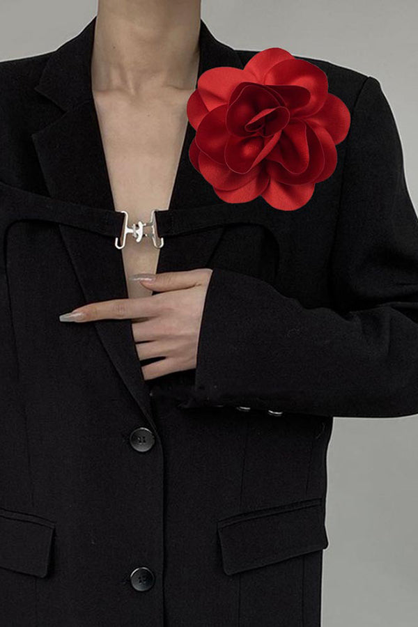 Broche de Flor de Tela Satinada Combinable