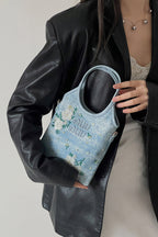 Bolso Tote Vaquero Bordado con Flores