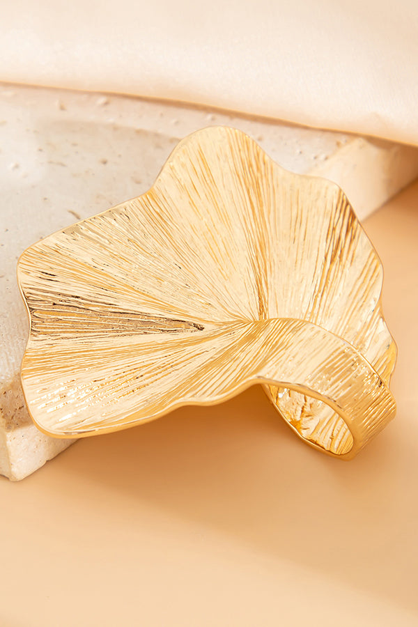 Anillo de Aleación con Forma de Hoja de Ginkgo