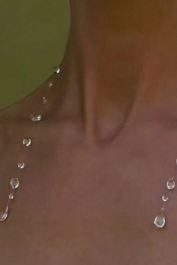 Collar Gargantilla de Cristal Transparente en Forma de Gota