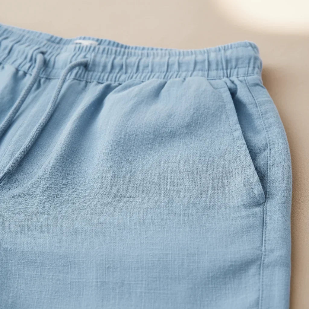 Pantalones cortos de algodón y lino