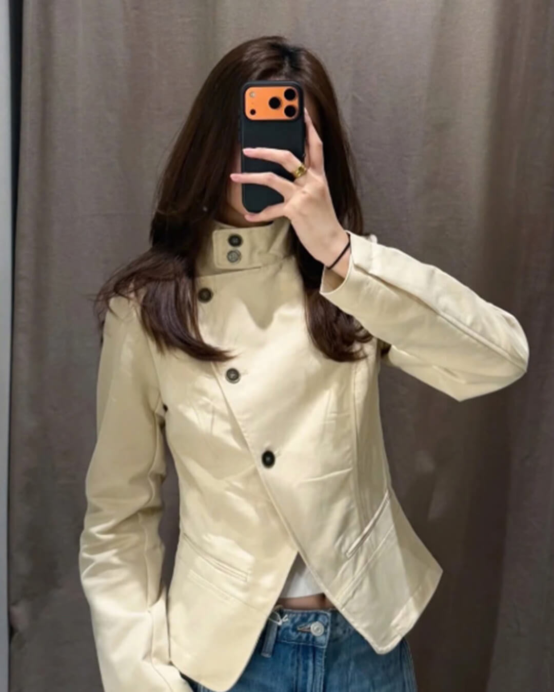 Helena Blazer cruzado cuello embudo