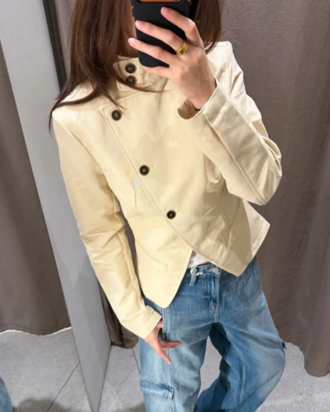 Helena Blazer cruzado cuello embudo