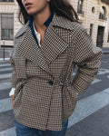 Helena Trench corto de cuadro Vichy con cordón