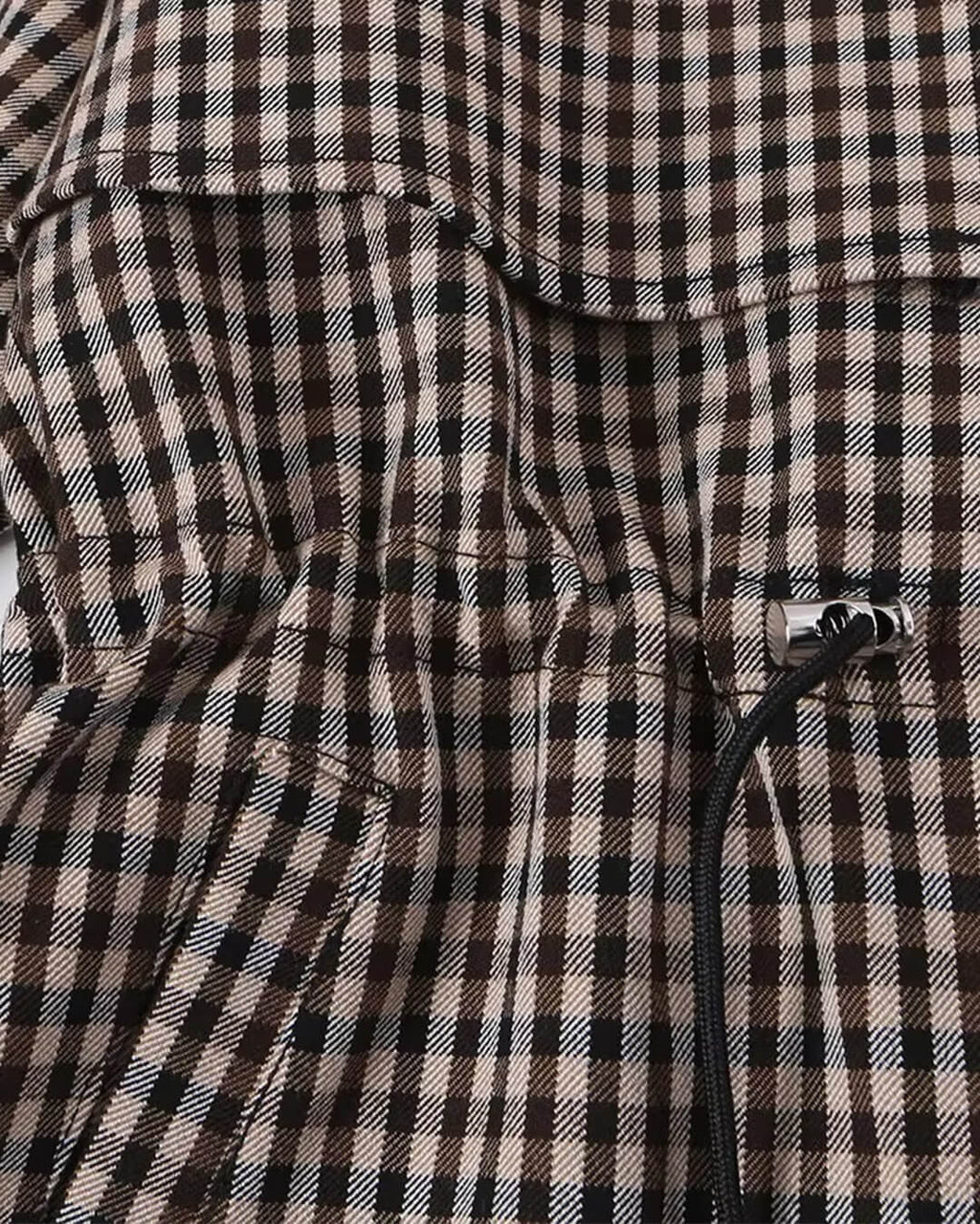 Helena Trench corto de cuadro Vichy con cordón