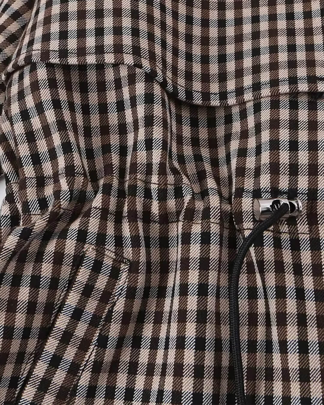 Helena Trench corto de cuadro Vichy con cordón