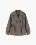 Helena Trench corto de cuadro Vichy con cordón