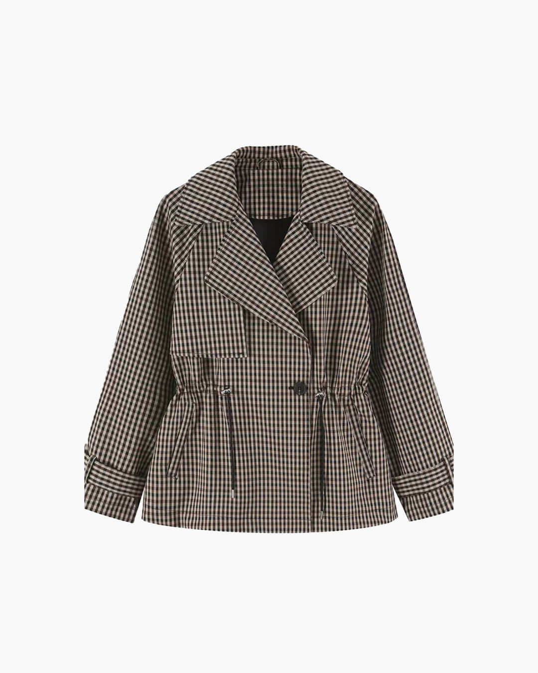 Helena Trench corto de cuadro Vichy con cordón
