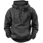 Sudadera con capucha robusta para hombre con cordones – Comodidad y estilo para exteriores