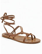 Giya - Sandalia Piel Mujer Cordones Estilo Gladiador Verano de Tendencia
