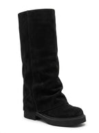 Avyra - Bota Slouch Alta Mujer de Ante
